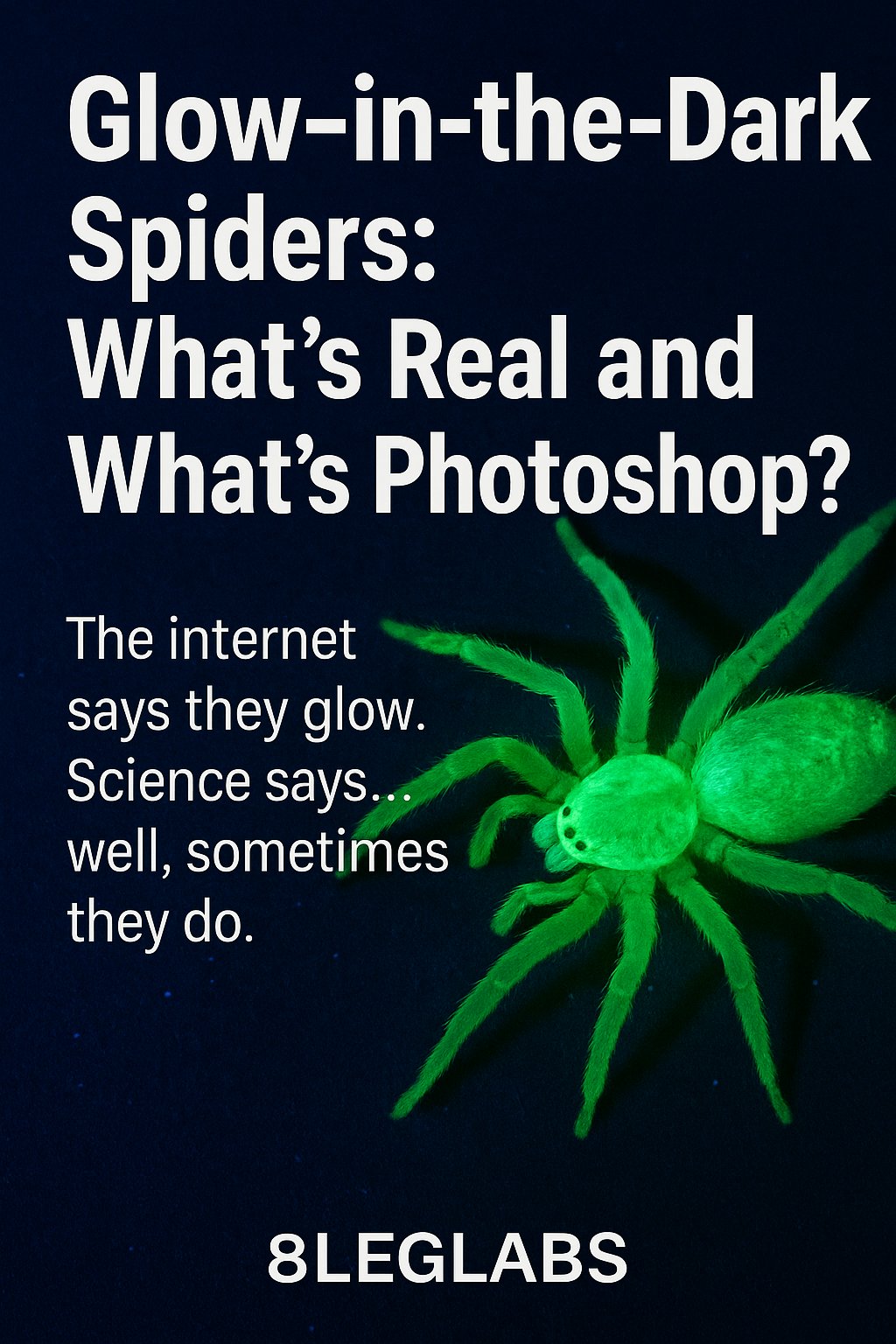 Spider glowing green under UV light