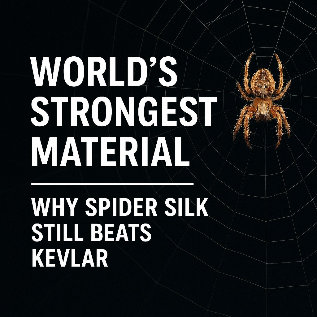 Spider web representing strength of spider silk vs. Kevlar