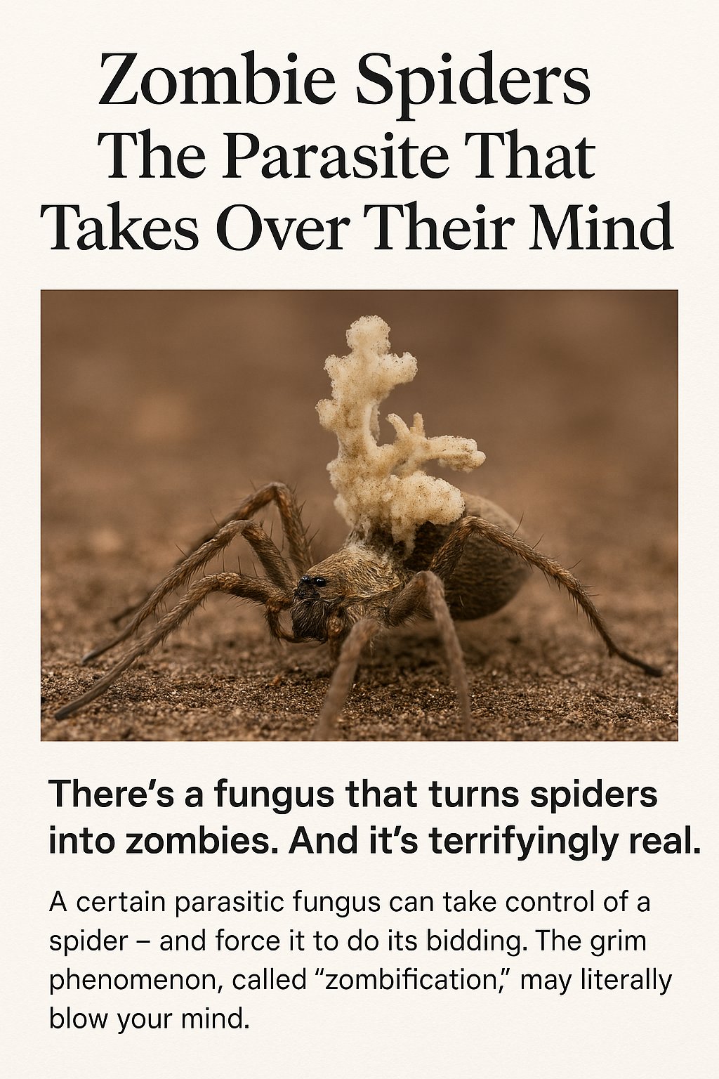 Fungus-infected zombie spider
